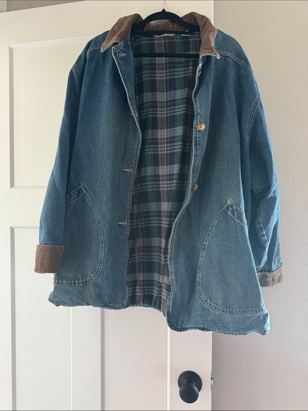 Cherokee Blue Denim Jacket with Brown Corduroy Collar